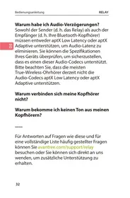 Notice Avantree RELAY Cuffie