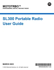 Notice MOTOROLA SL300 Radio portable