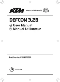 Notice KTM DEFCOM 3.2B Motorcycle alarm