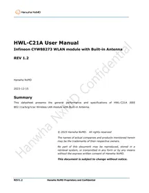 Notice Hanwha HWL-C21A WLAN module
