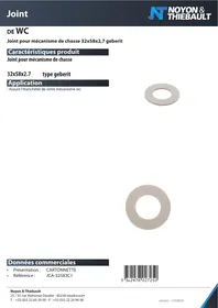 Notice XANLITE JOINT DE MéCANISME WC Joint de mécanisme WC