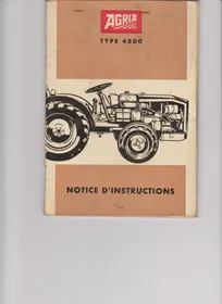 Notice Agria 4800 Tracteur