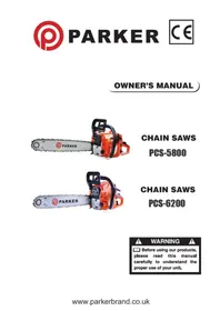 Notice PARKER PCS-5800, PCS-6200 Tronçonneuse