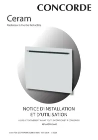 Notice CONCORDE CERAM Radiateur à Inertie Réfractite