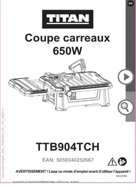 Notice TITAN TTB904TCH Coupe-carreaux