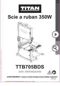 Notice TITAN TTB705BDS Scie à ruban