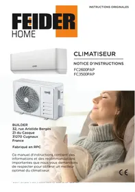 Notice FEIDER HOME FC2600PAP/FC3500PAP Climatiseur réversible mono split