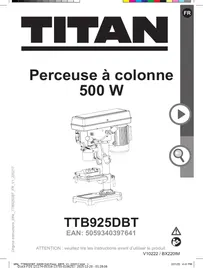 Notice TITAN TTB925DBT Perceuse à colonne