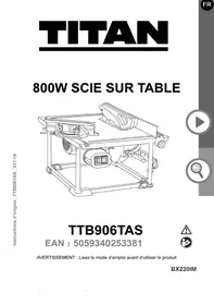 Notice TITAN TTB906TAS Scie sur table