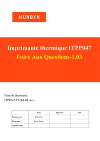 Notice MUNBYN ITPP047 Imprimante thermique