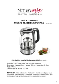 Notice Naturamix TEAZENLIMPERIALE THEIERE