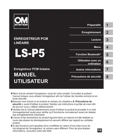 Notice OM SYSTEM LSP5 Microphone enregistreur