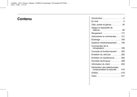 Notice CADILLAC XTS (2012-2019) Automobile