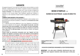 KITCHEN CHEF KSBBQ1703 - Barbecue électrique
