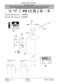 Notice QAZQA SANDY WL ROUND / SANDY WL SQUARE Applique murale