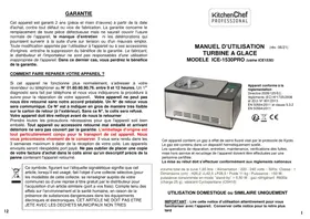 KITCHEN CHEF ICE1530PRO - Sorbetière