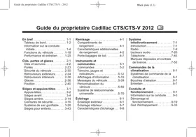 Notice CADILLAC CTS CTSV (2012) Automobile