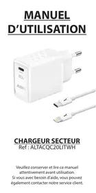 Notice Akashi ALTACQC20LITWH Chargeur secteur