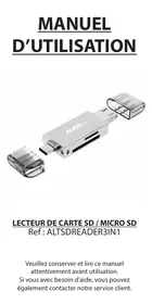 Notice Akashi ALTSDREADER3IN1 Lecteur carte mémoire