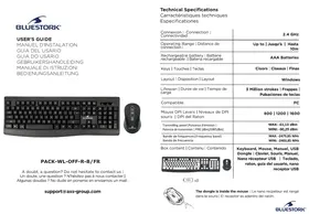 Notice BLUESTORK FR Ensemble clavier / souris