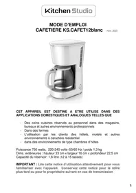 KITCHEN CHEF KS.CAFET12BLANC - Cafetière filtre