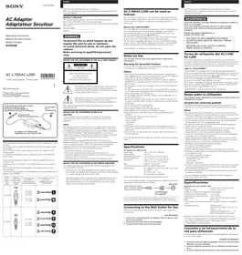 Notice SONY ACL200 Adaptateur secteur