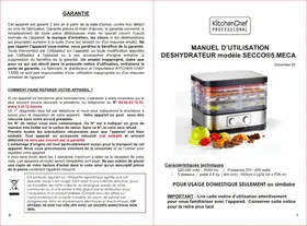 KITCHEN CHEF SECCO5MECA - Déshydrateur