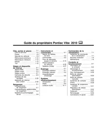 Notice Pontiac VIBE 2 (2010) Automobile