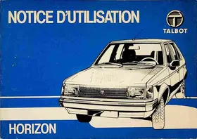 Notice Talbot HORIZON (1977-1987) Automobile
