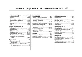 Notice Buick LACROSSE 2 (2010) Automobile