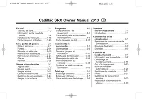 Notice CADILLAC SRX (2013) Automobile