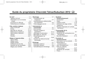 Notice CHEVROLET TAHOE (2012) Automobile