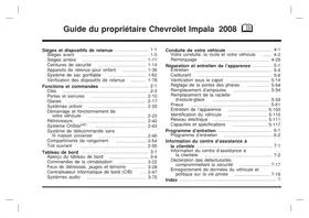 Notice CHEVROLET IMPALA (2008) Automobile