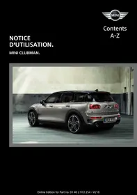 Notice MINI CLUBMAN (2015-2019) Automobile
