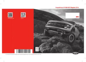 Notice FORD F-150 SUPPLéMENT SVT RAPTOR 2014 Automobile