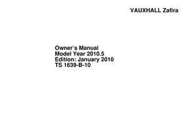 Notice Vauxhall ZAFIRA (2010) Automobile