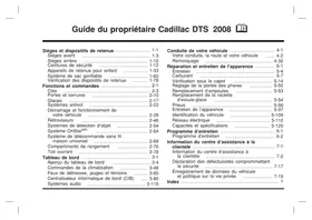 Notice CADILLAC DTS (2008) Automobile
