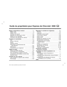 Notice CHEVROLET EXPRESS (2008) Automobile