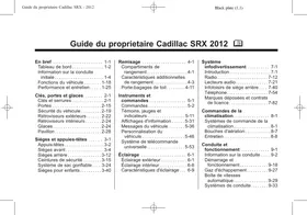 Notice CADILLAC SRX (2012) Automobile