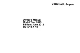 Notice Vauxhall AMPERA (2011-2015) Automobile