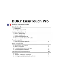Notice Bury EASYTOUCH PRO Kit d'encastrement