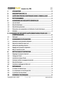 Notice PowerPlus POWX1770 Compresseur