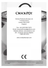 Notice CROCK POT CKCPRC6038 Cuiseur à riz