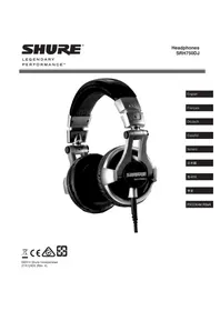 Notice SHURE SRH750DJ Ecouteur