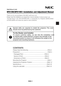 Notice NEC U300X Проектор
