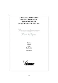 Notice Bimar B420 Oven
