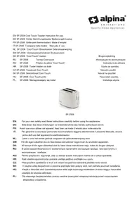 Notice ALPINA SF 2506 Brödrost