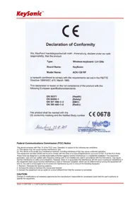 Notice KeySonic ACK126RF Keyboard