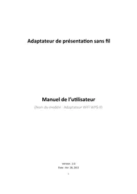 Notice OPTOMA WU5205 Carte réseau / adaptateur