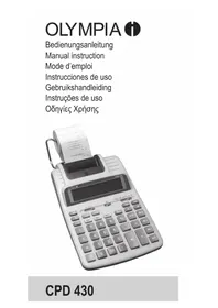 Notice OLYMPIA CPD 430 Calculator